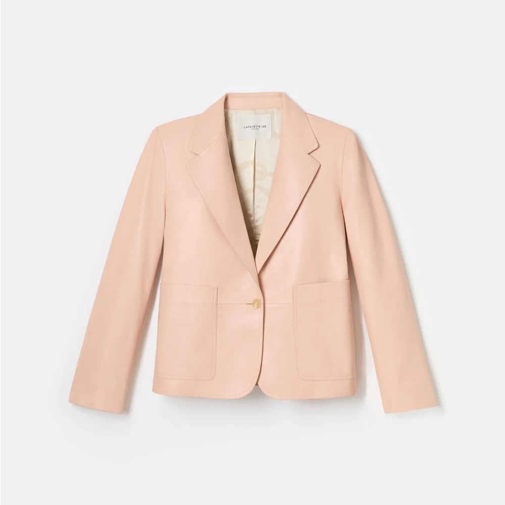 LAFAYETTE LEATHER CROPPED BLAZER